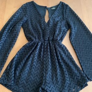 Lace long sleeve romper